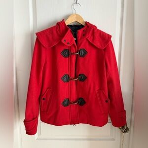 Alice + Olivia Women's Wool Red Toggle Coat